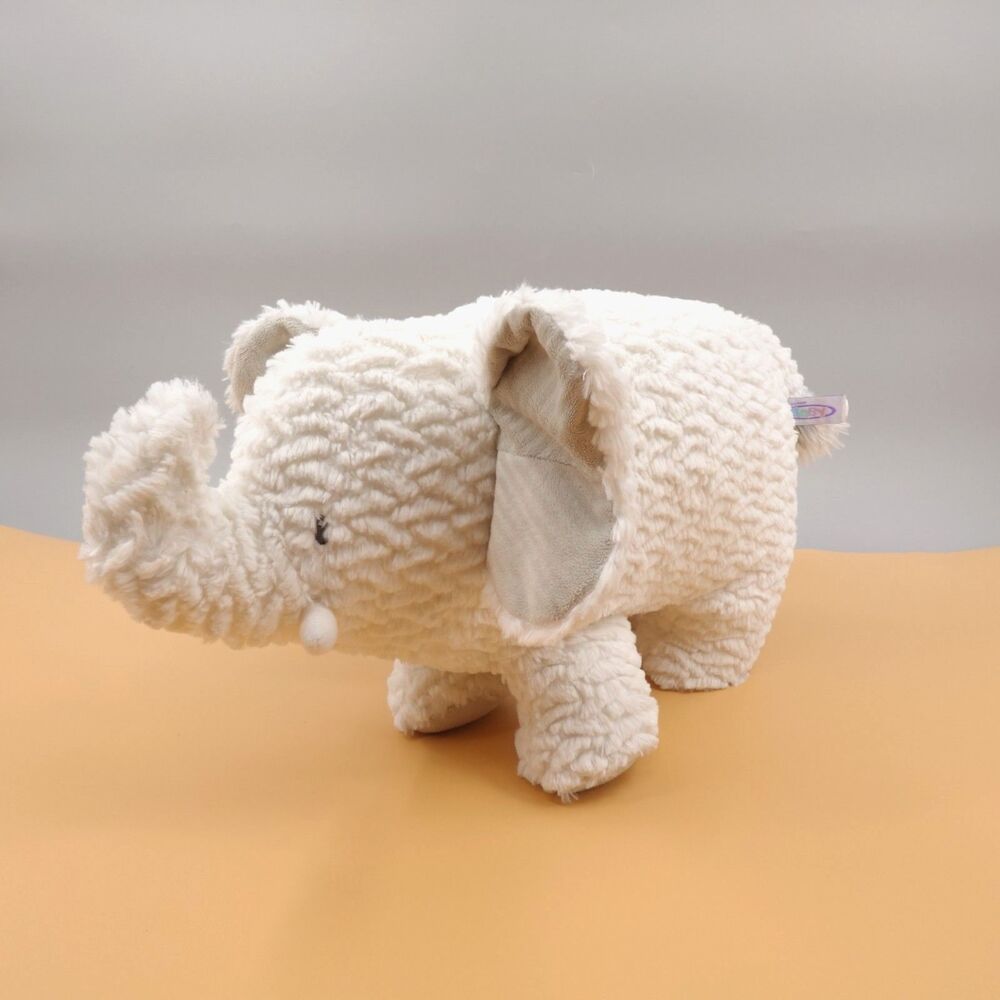 Mary Meyer Afrique Elephant White Plush Toy Ribbed Nursery 15" Stuffed Animal - Picture 1 of 9